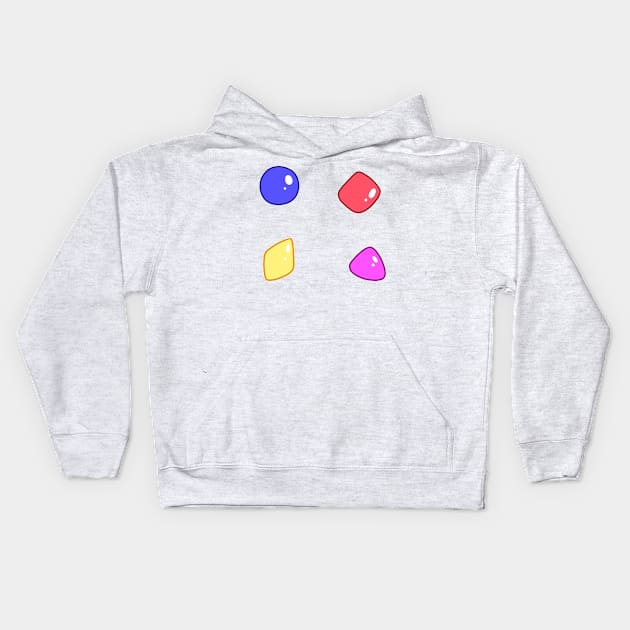 Candy Gum Shapes Kids Hoodie by saradaboru